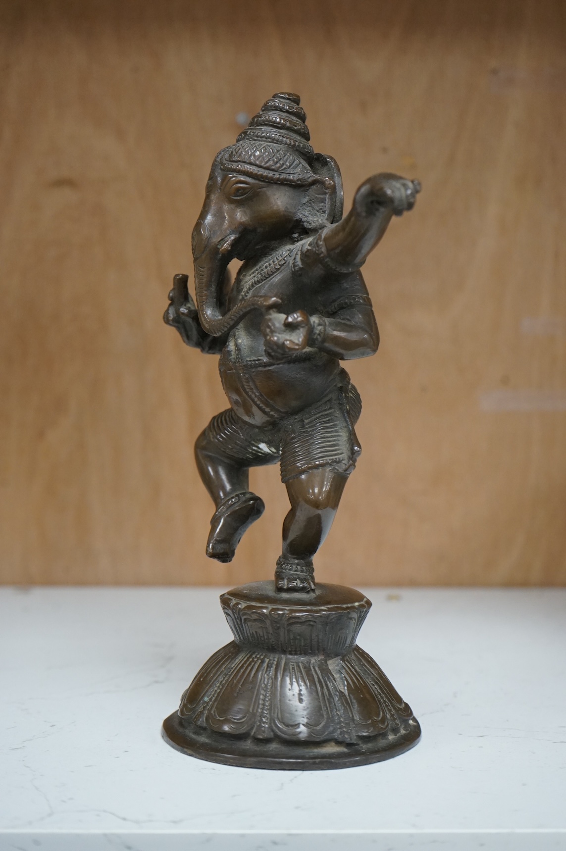 A 19th century bronze model of Ganesha, 21cm high.